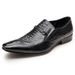 Aofu Industry 4008 Crocodile Pattern Men's European Edition Business Pointed One Step Footwear Leather Shoes_vogvips.com