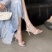 Summer Gentle Wind Fine Heel Bow Sandals One-word Buckle Design Dating Fairy Shoes_vogvips.com