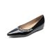 French Gentle Pointed Single Shoes Women's Inner Height Increase Light Mouth Rhinestone Nude Flat Women's Shoes_vogvips.com