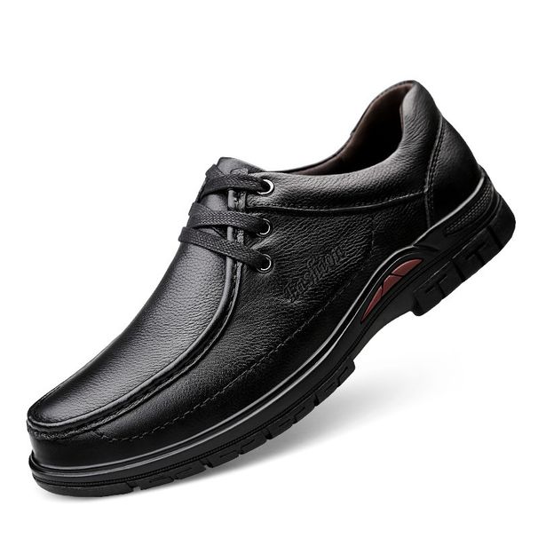Men's Leather Shoes Men's Thick Soles, Leather Shoes Men's Casual Shoes_vogvips.com