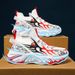 2025 New Chinese Red Shoes Couple Running Shoes Light Non-Slip Shock Absorption Breathable Flying Woven Sports Trendy Shoes_vogvips.com
