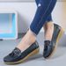 Summer Hollowed Out New Leather Shoes For Middle-aged Elderly Mothers, Single Bean Women's Soft Soles, Sloping Heels,_vogvips.com