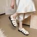 2025 New Flat Versatile Fashion Roman Summer Outdoor Closed Toe Hollow One-Strap Sandals For Women_vogvips.com