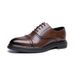 Euro Step Pointed Toe Men 2025 New Brogue Men's Trendy British Casual Business Youth Shoes Genuine Leather_vogvips.com