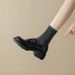 JK Academy Platform Loafers Thick Heel Single Shoes Small Leather Shoes_vogvips.com
