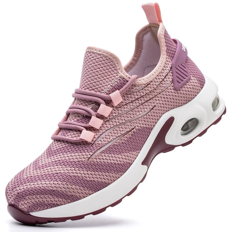 Women's labor protection shoes steel head anti-smashing anti-stabbing safety shoes Breathable work shoes Light steel head shoes_vogvips.com