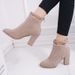 Martin Boots For Women, Short Boots, European American 2018 Autumn And Winter New Style, Chunky Heel, High Heels,_vogvips.com