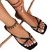 New Clip-toe Beach Holiday Soft Bottom Flat Square Head Women Sandals Slippers_vogvips.com