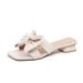 2026 New French Style Bowknot Square-Toe High-Heel Sandals For Women, Summer Outdoor Wear, Plus Size Women's Shoes 41-43_vogvips.com