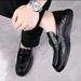 One Genuine Lazy Bean Foot Covers, Loafers, Versatile Brown Business Casual Leather Shoes, Men's Shoes_vogvips.com