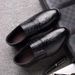 Crocodile-pattern Shoes For Young Men, Business Casual Slip-on Versatile Men's Formal Leather Shoes, Breathable, British_vogvips.com