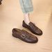 8988-11 Autumn New British Style Belt Buckle Loafers For Women Retro Tassel Soft Leather Small Shoes_vogvips.com
