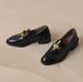 Genuine Soft Single Thick Heel Metal Buckle Loafers Women 2025 New Spring French Retro Fashion Versatile Small Leather_vogvips.com