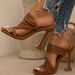 Women's Shoes New Summer Square Head High Heel Sandals Women's Stiletto Sandals Heels ShoesGolden Shoes_vogvips.com