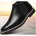 Men's Large Size British Pointed-toe Martin Youth Korean Style Trendy Chelsea Boots, Short Retro Leather Shoes_vogvips.com