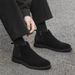 New men's fashion men's boots middle black low-top casual leather shoes_vogvips.com