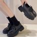 High Quality British Style Thick-Soled Women's Leather 2025 New Spring Versatile Black JK Loafers Platform Shoes Ins Trend_vogvips.com