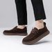 2025v Crooked Shoes For Men 2024 Autumn New Versatile Business Casual Genuine Leather Men's Thick-Soled Loafers_vogvips.com