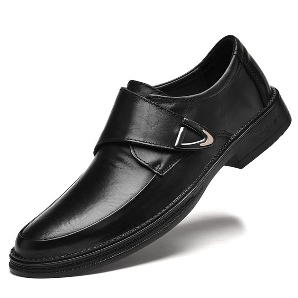 Fall dress Business Casual leather Men's trend foot set cowhide Derby Father groom wedding shoes_vogvips.com