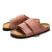 RUIZUSTOCK Unisex Trendy Khaki Beige Two Tone Adjustable Slide Sandals PU Leather Cork Footbed Casual Flat Shoes_vogvips.com
