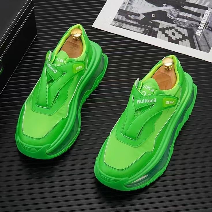 Men' Canva Daddy Summer Style Breathable Trendy Thick-oled Height-increaing Full Palm Air Cuhion Sport Caual_vogvips.com