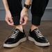 Men's Shoes Board Shoes Breathable Men's Casual Shoes Cowhide Hollow Flat Heel Men Splicing Shallow Mouth Men_vogvips.com