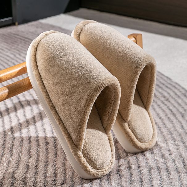 MTX Men's Large Size Cotton Home Indoor Autumn Thickened Plush Slippers For Wooden Floors Winter_vogvips.com