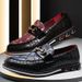 New Men's Loafers Large Size British Style Color Block Slip-On Versatile Casual Leather Shoes_vogvips.com