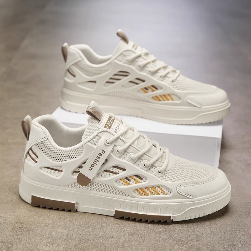 Summer Breathable Mesh Shoes Men's Trendy All Match White Shoes Student Sports Casual Shoes Trendy Shoes_vogvips.com