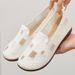 Women's Summer New Shallow Mouth Single For Women's Outdoor Wear, Flat Bottomed Fashionable Patch Beggar Shoes, Hollowed_vogvips.com