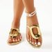 Cross-border Foreign Trade Large-size Women's Flip-flops 2025 New Model With Metal Buckle Summer Beach Flat Sandals_vogvips.com