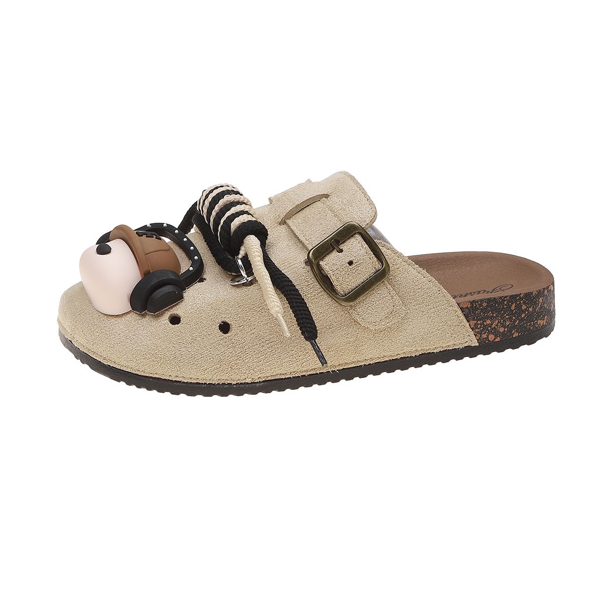 Fashionable Cartoon Animal Pattern Thick-soled Baotou Slippers Spring Summer New Women's Buckle Casual Outdoor Slip-on Slippers_vogvips.com