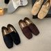 Single British Style Square Toe Suede Soft Casual Niche Small Leather Shoes Deep Mouth Loafers Fashion 2025 Trend_vogvips.com