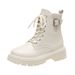White Martin 2024 New Single British Style Thick Sole Height Increasing Plus Size Short Boots For Women_vogvips.com