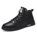 Men's Shoes Non-slip High-top Chef Shoes Men's Versatile Black Leather Shoes Casual Board Shoes Men_vogvips.com