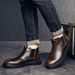 European Warm Series Genuine Leather Cowhide Winter Martin Men Fleece Lined Warm Cotton Men's High Top Shoes Short Work Trendy Boots_vogvips.com