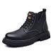 European Warm Series 2025 Autumn Winter New With Fleece Lining, Warm High-top Cotton Shoes, Black Fashionable Men's Martin Boots_vogvips.com