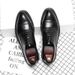 Euro Step Men's Leather Korean Style Trendy British Business Formal Pointed Brogue Wedding Breathable Casual Shoes Men 18568-G_vogvips.com