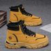 Snow Boots Men's Winter Snow Boots Fleece Lined Waterproof Work Boots With Anti-Slip Sole Casual Hiking Shoes For Cold Weather_vogvips.com