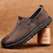 Euro Step Casual Leather For Men 2025 New Soft Sole Non-Slip Loafers Slip-On Large Size Men's Shoes 464748_vogvips.com