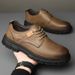 Suitable For All Seasons 2025 Spring And Autumn New Casual Men's Work Large Leather British Style Lace-up Single Shoes, Trendy 3038_vogvips.com