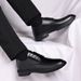 Euro Step Spring New High-end Business Casual Formal Security Guard Groomsman Men's Leather Shoes Invisible Height Increase_vogvips.com