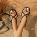 Cross-border 2025 New Model Summer Slip-on Sandals For Outdoor Wear, Ins-style Flat Roman Sandals, One-strap Clip-toe_vogvips.com