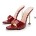 Snakeskin Print Pointed Stiletto Heel Slide Sandals For Women Fashion Open Toe High Heels Slippers_vogvips.com