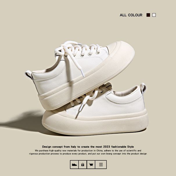Women's White Sneakers For Women - Classic Flat Casual Shoes (Breathable & Lightweight, Perfect For Daily Wear)_vogvips.com
