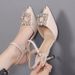 French-style Pointed-toe Buckle High-heeled Women's Fashion Sandals, 2026 New Summer Mid-heel Stiletto Shoes With_vogvips.com
