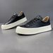 Men's Leather Small White Trendy And Versatile Thick Soled Casual Flat Shoes, Men's_vogvips.com
