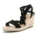 Women's Braided Rope Platform Sandals - Wide Width Tied-Up Summer Shoes For Women_vogvips.com