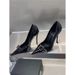 Women S Chic Black Patent Leather High Heels Pointed Toe Pumps With Metallic Buckle For Style Stiletto Heel Elegant_vogvips.com