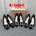 2025 Pointed Toe Elegant Shallow Versatile Rhinestone New Square Buckle Black Women's Work Shoes French High Heels_vogvips.com